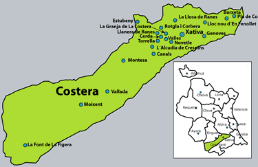 map of costera, valencia
