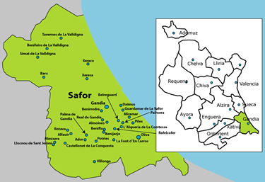 map of safor, valencia