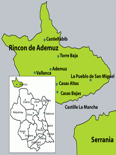 map of rincón de ademuz, valencia